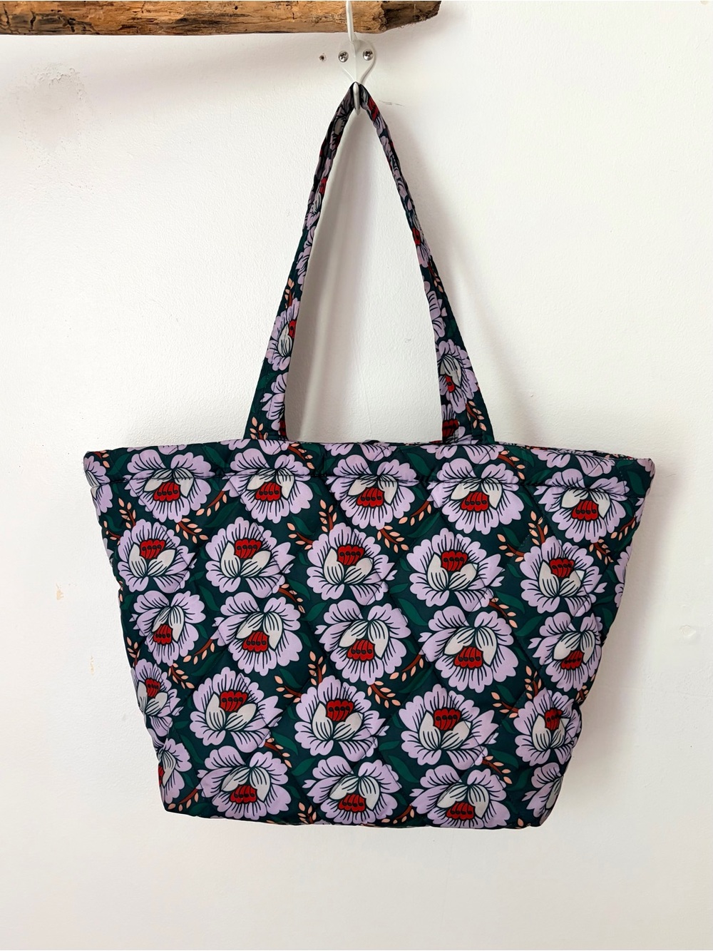 Vera Bradley East West Tote in Lotus Sea Moss Pattern